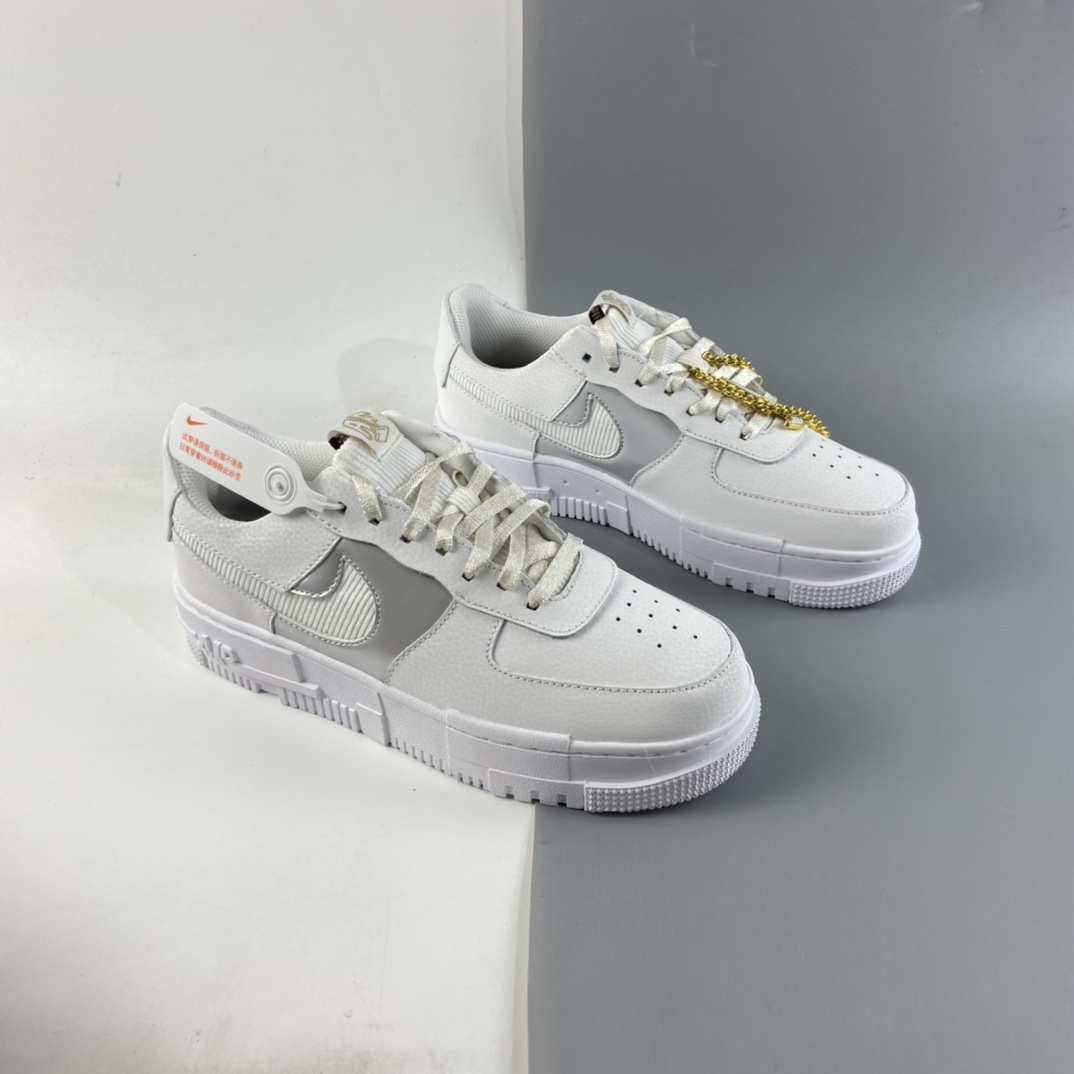 P200 Nk Air Force 1 Pixel 全新厚底空军一号低帮百搭休闲运动板鞋 DC1160-100