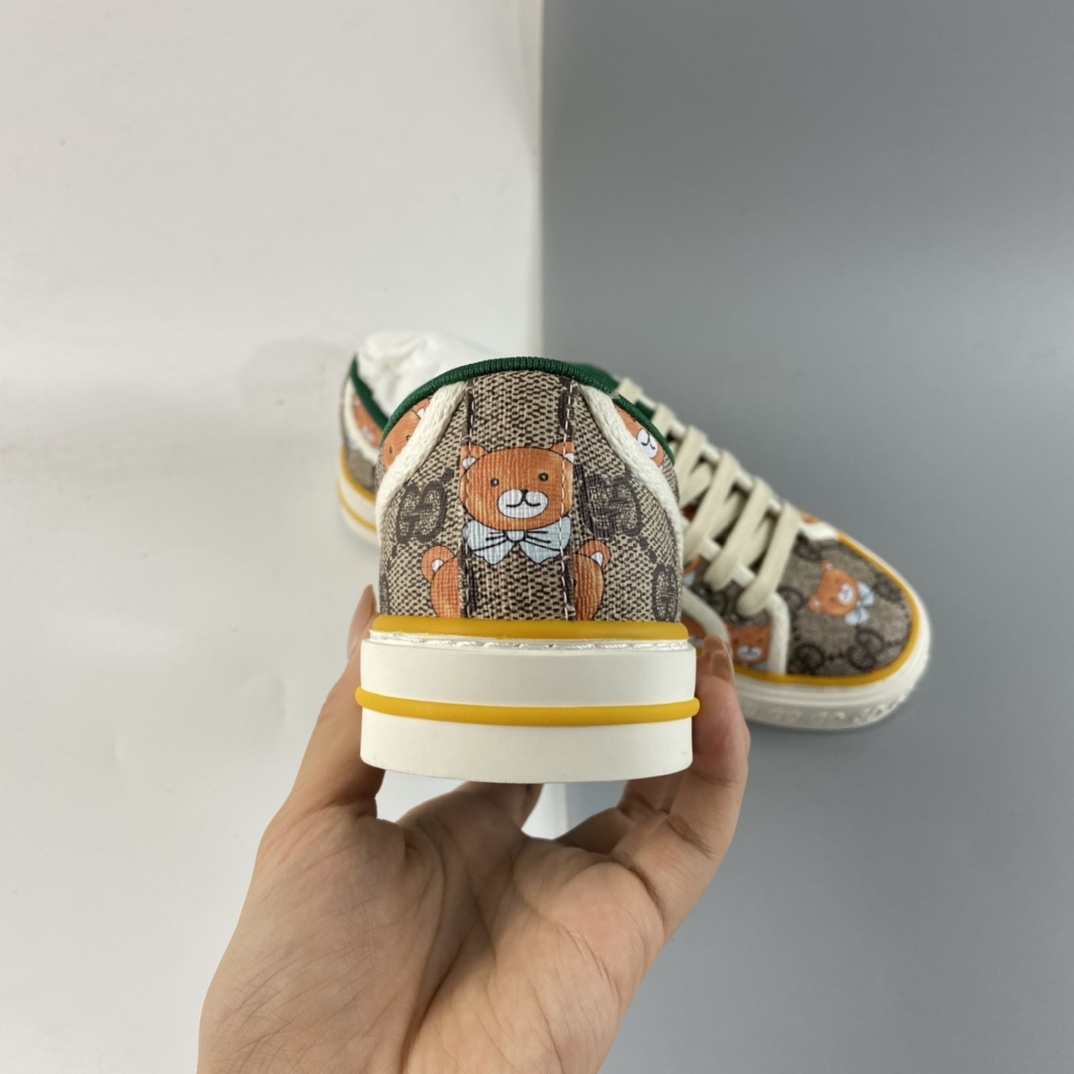 P320 Gucci Tennis 1977 Print Sneaker 帆布小熊印花复古休闲运动板鞋