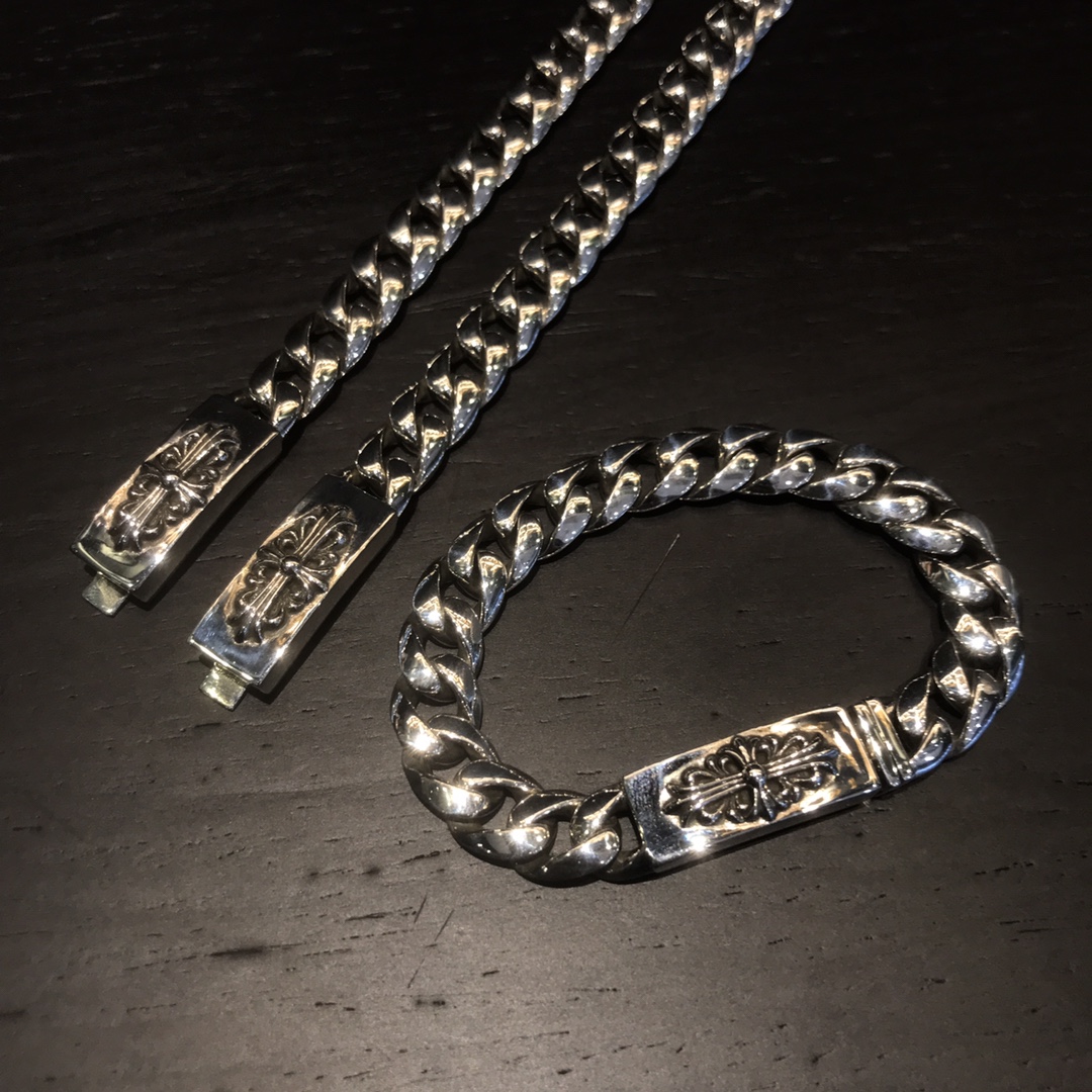 Chrome Hearts 新品上架𝐂𝐡𝐫𝐨𝐦𝐞 𝐡𝐞𝐚𝐫𝐭𝐬 克罗心长十字花手链