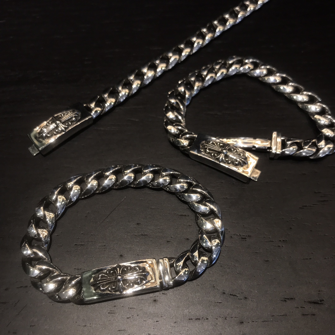 Chrome Hearts 新品上架𝐂𝐡𝐫𝐨𝐦𝐞 𝐡𝐞𝐚𝐫𝐭𝐬 克罗心长十字花手链