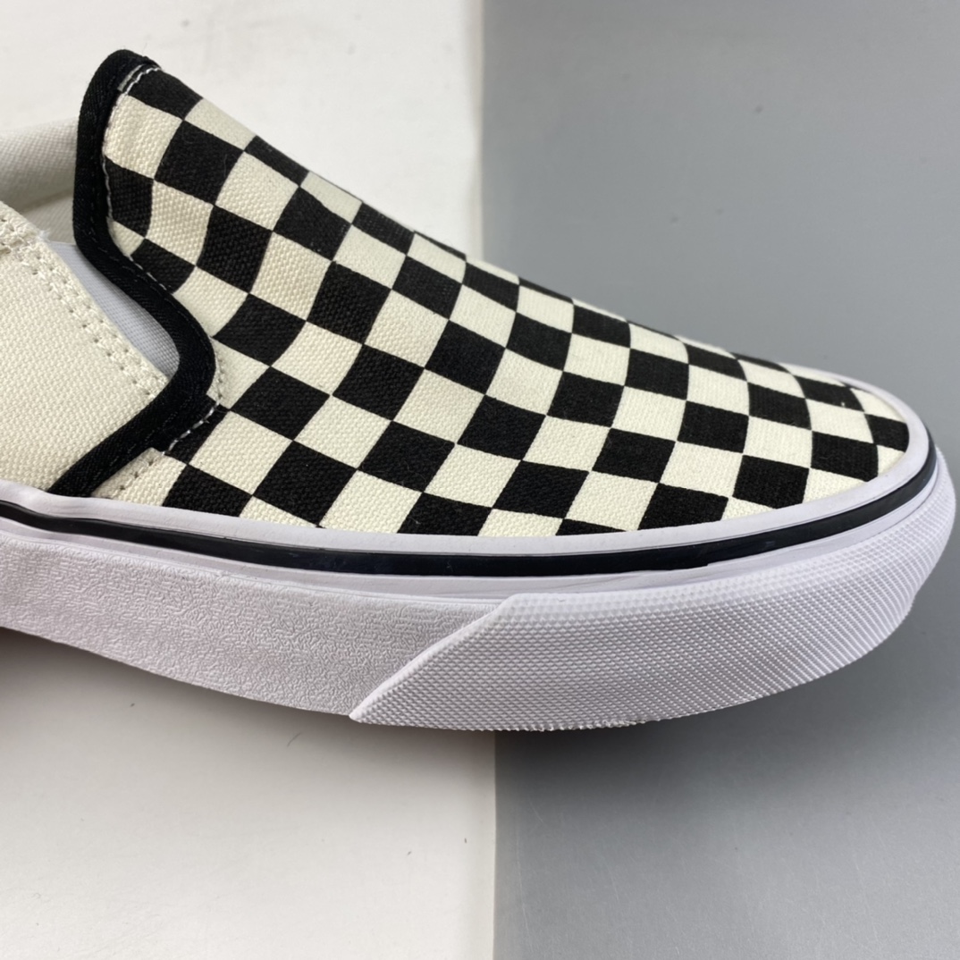 P140 Vans范斯官方 黑白棋盘格子帮高一脚蹬复古潮流男女鞋低帮帆布鞋休闲鞋 VN000SEQIPD