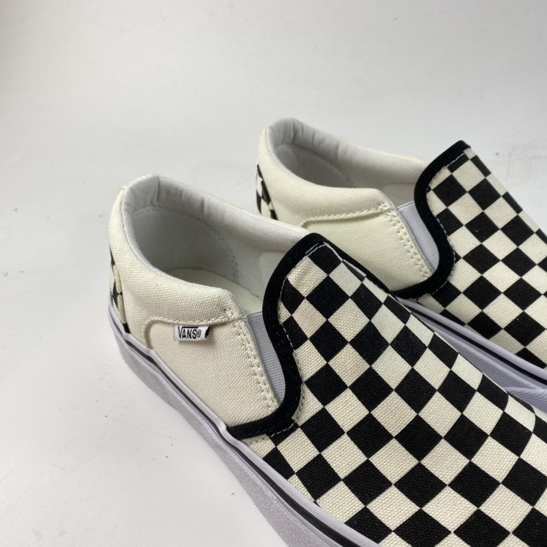 P140 Vans范斯官方 黑白棋盘格子帮高一脚蹬复古潮流男女鞋低帮帆布鞋休闲鞋 VN000SEQIPD