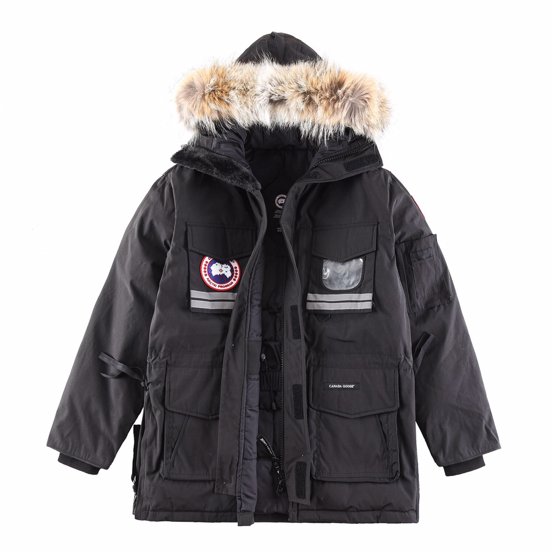 Canada Goose Clothing Coats & Jackets Down Jacket Windbreaker Black White Unisex Fall/Winter Collection