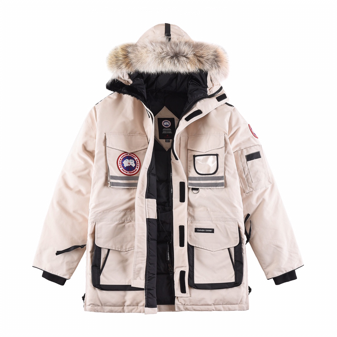 Canada Goose Clothing Coats & Jackets Down Jacket Windbreaker Black White Unisex Fall/Winter Collection