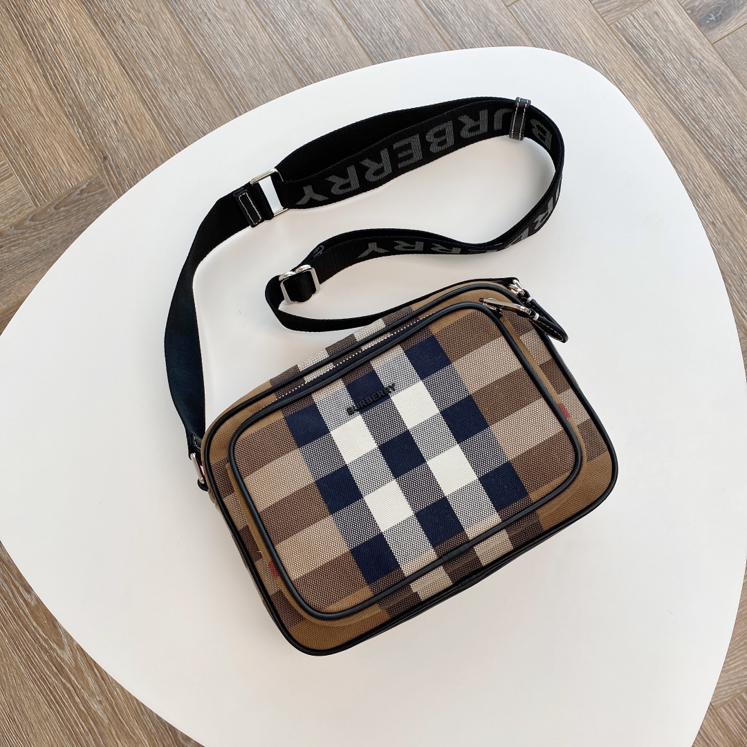 Burberry Classic Check Crossbody Bag, Canvas and Leather Trim