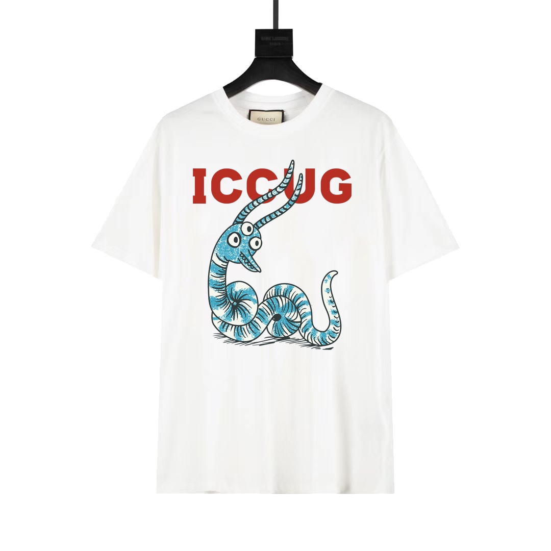 Camiseta de manga corta de la serie de monstruos de tres ojos de Gucci. Serie de monstruos Gucci 20ss, presentada en el…