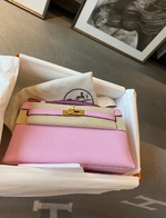 AAAAA+
 Hermes Kelly Top
 Handbags Crossbody & Shoulder Bags Purple Sewing Gold Hardware Epsom Mini