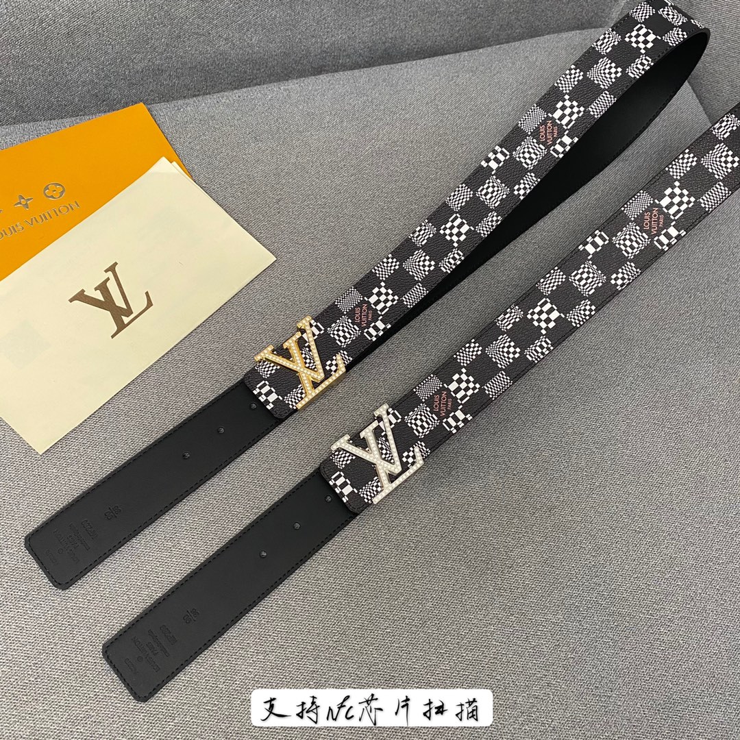 Louis Vuitton Belts Calfskin Canvas Cowhide Spring Collection