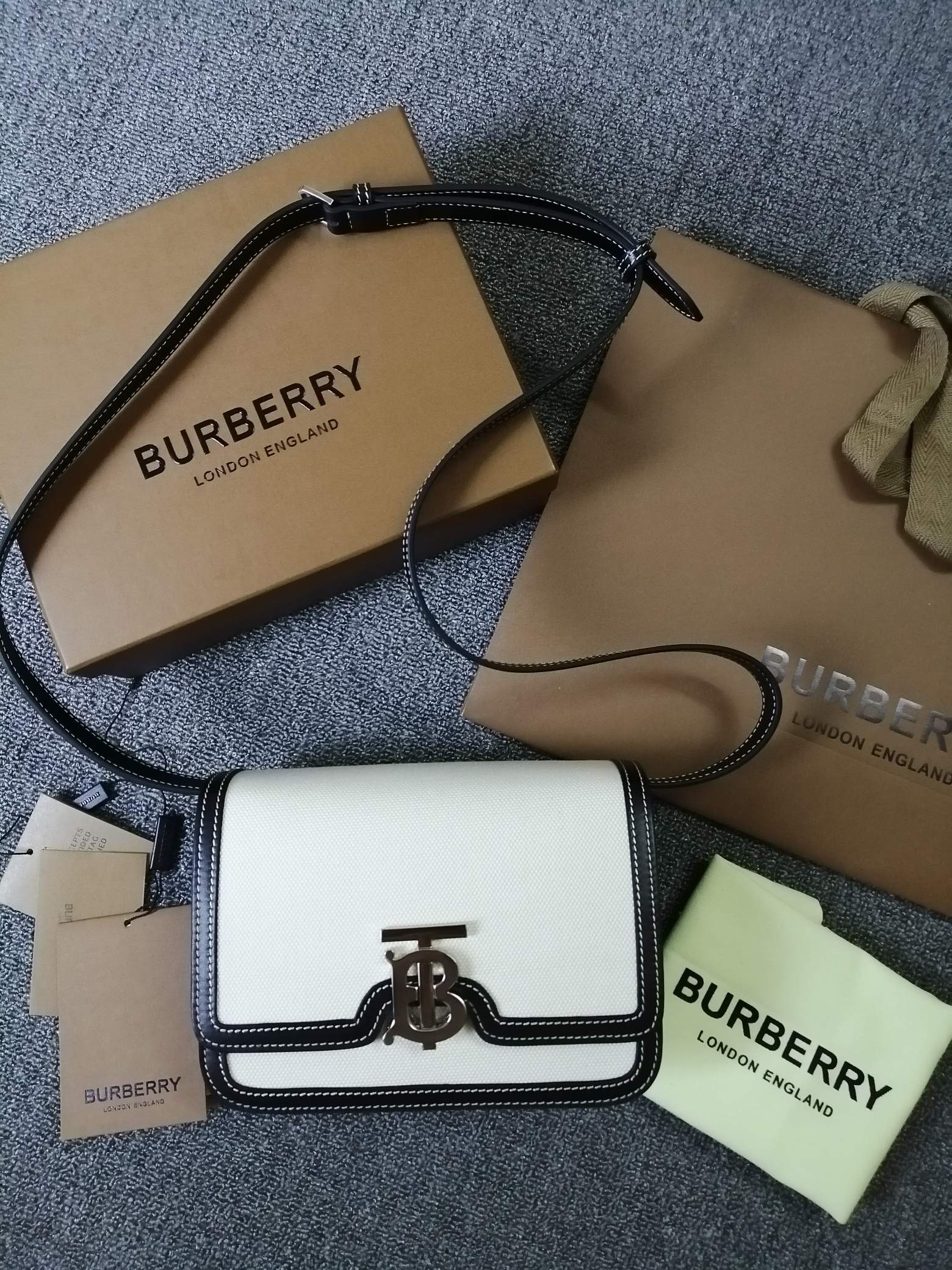 Thomas Bur 小号双色帆布革ロックバッグ - 立挺デザイン・多機能