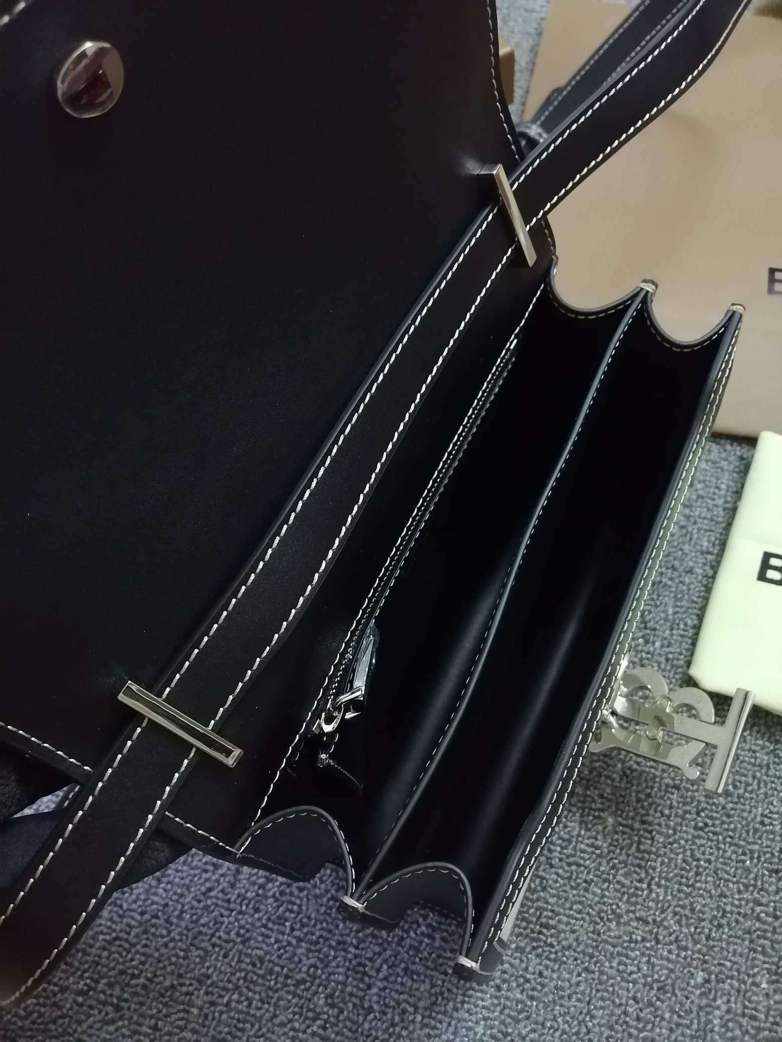 Thomas Bur 小号双色帆布革ロックバッグ - 立挺デザイン・多機能