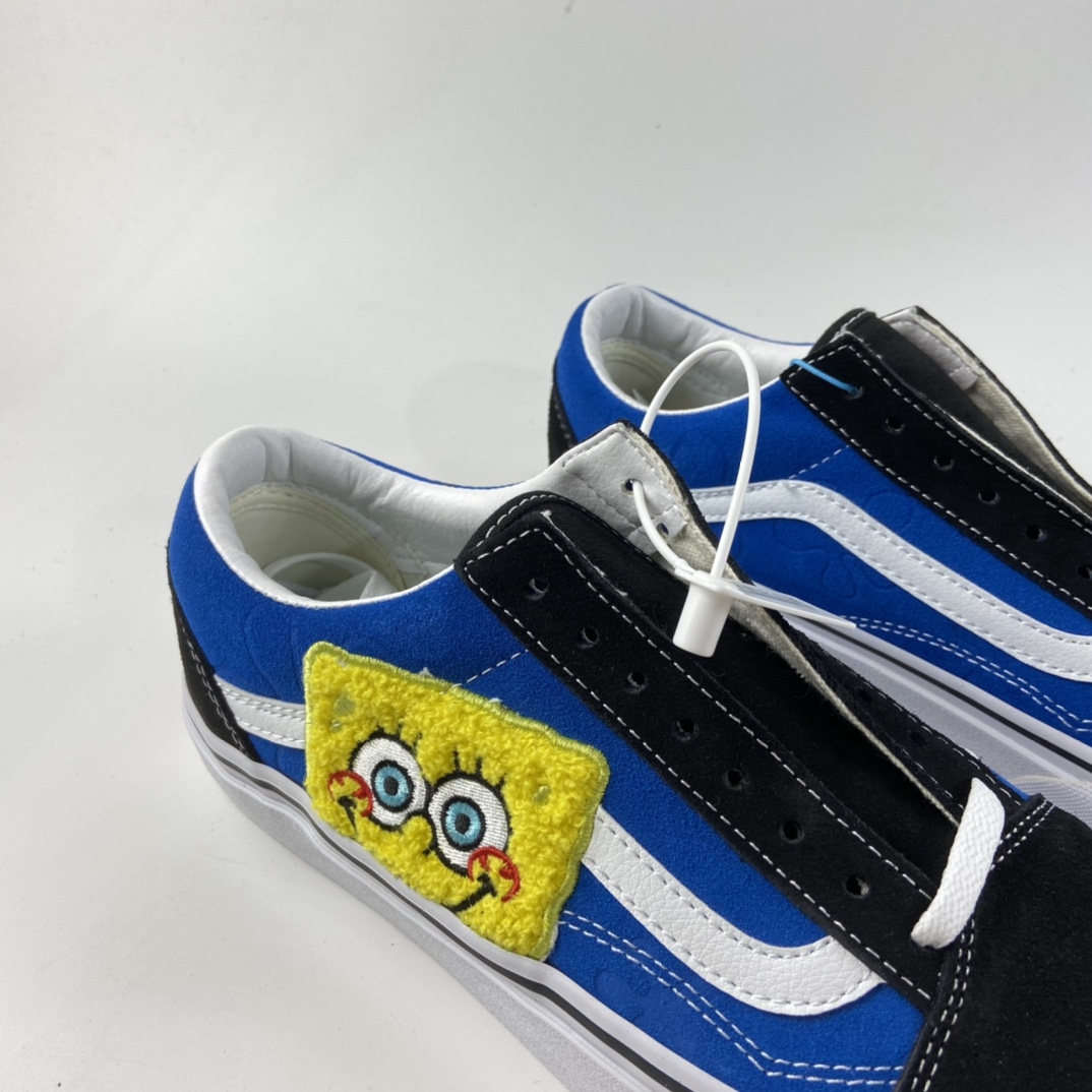 P170 2021全新Vans X 海绵宝宝联名OLDSKOOL限量款帆布休闲运动板鞋“蓝黑卡通”VN0A38G19XD