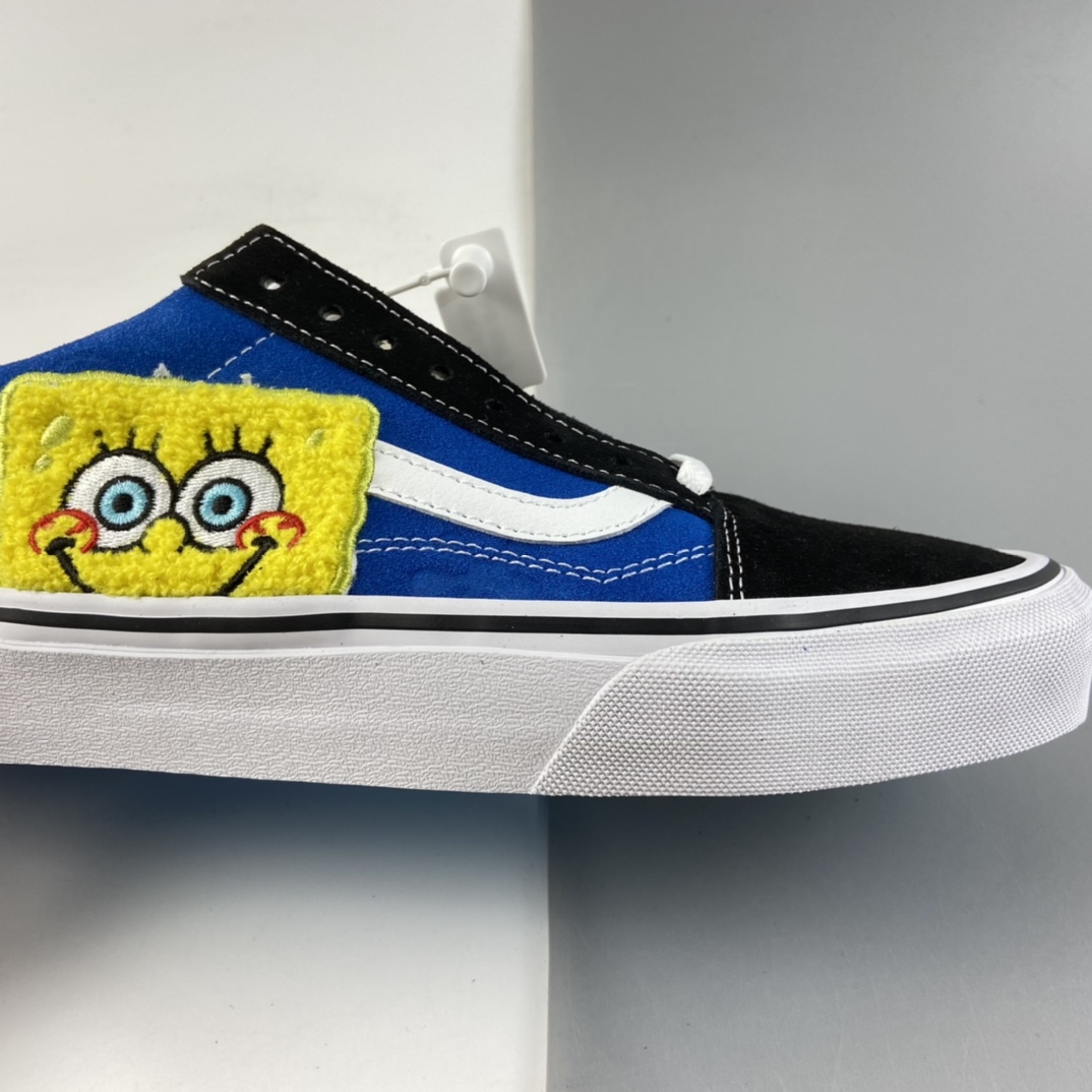 P170 2021全新Vans X 海绵宝宝联名OLDSKOOL限量款帆布休闲运动板鞋“蓝黑卡通”VN0A38G19XD