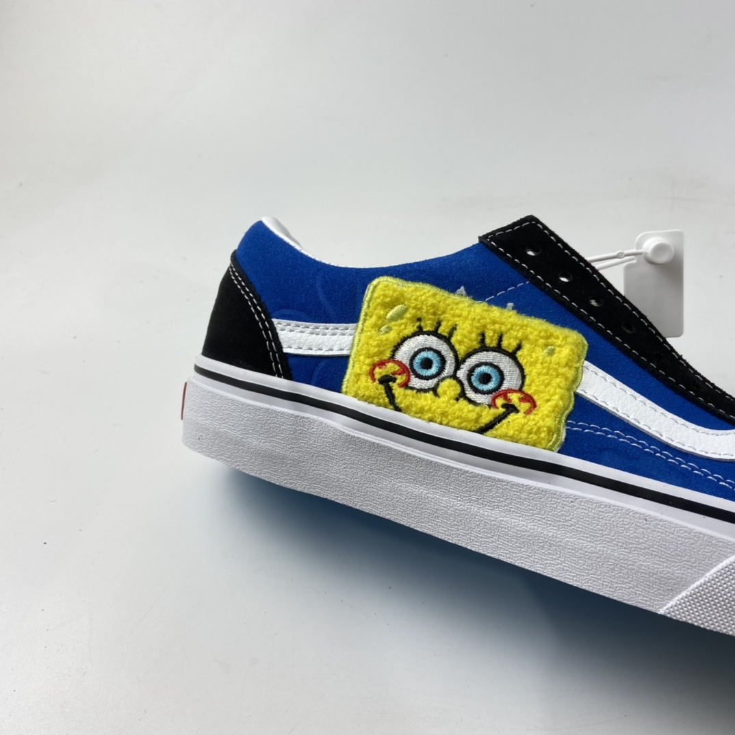 P170 2021全新Vans X 海绵宝宝联名OLDSKOOL限量款帆布休闲运动板鞋“蓝黑卡通”VN0A38G19XD