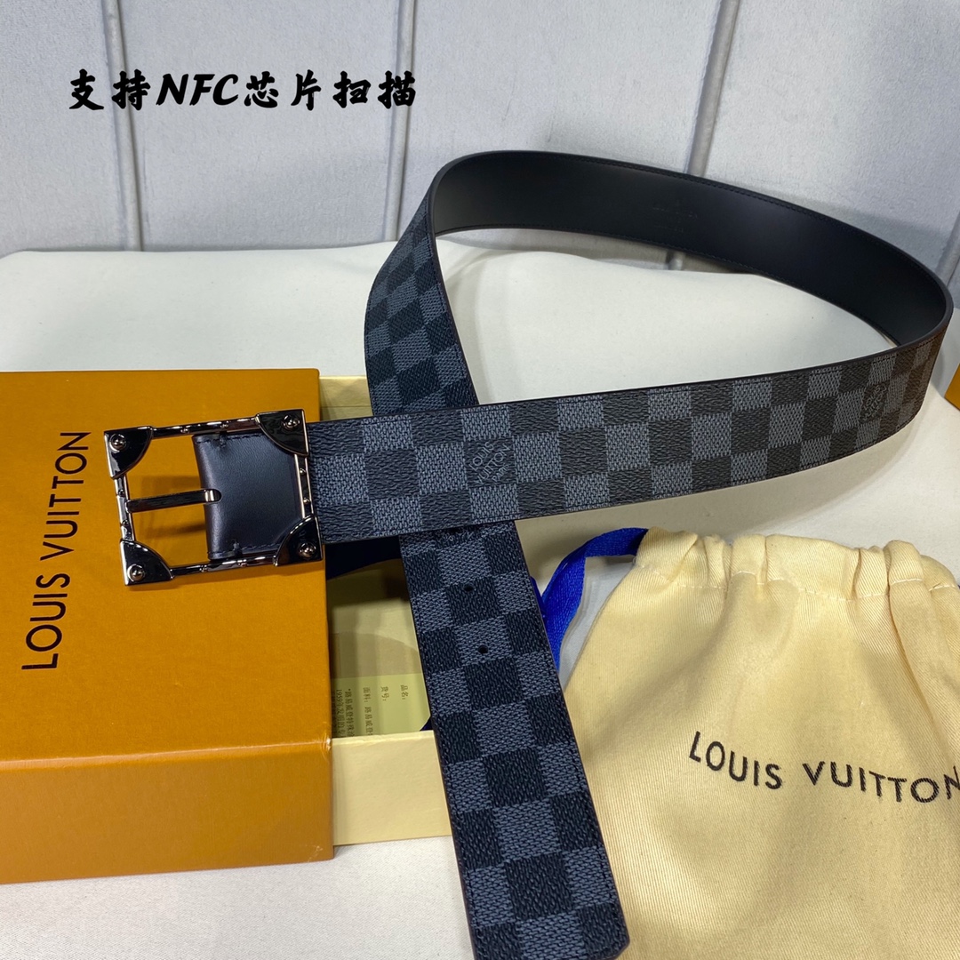 Louis Vuitton Belts Calfskin Canvas Cowhide