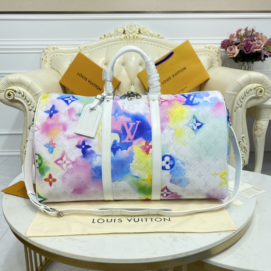Louis Vuitton LV Keepall Travel Bags Weave Canvas m45758