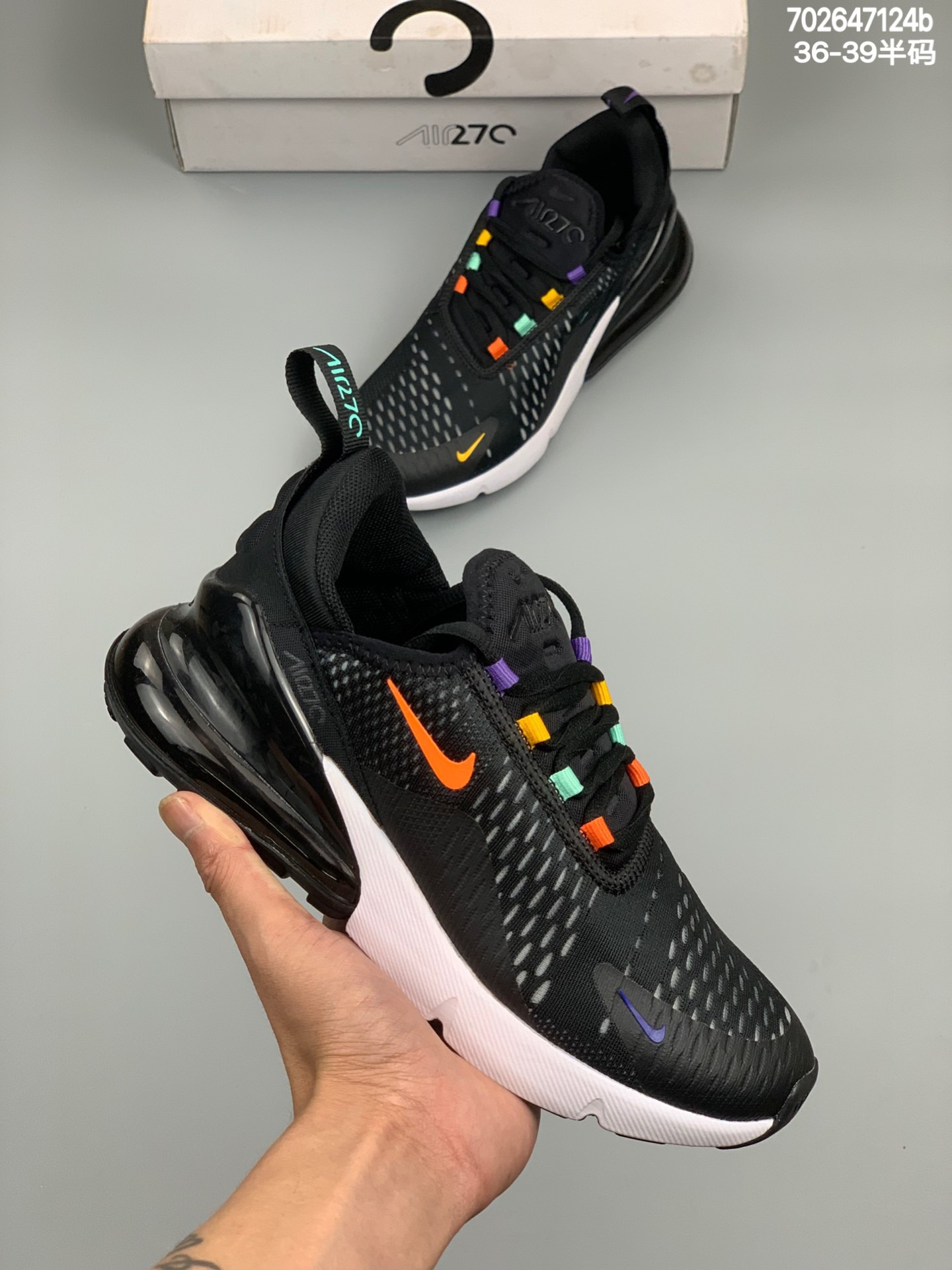 
Air Max 270  气垫 
官网强力操作主推 
货号：AH6789-009
原档案数据开发 客供真实压强气垫  
原盒原标专柜一致外围实体充正操作案例
Size：36 36.5 37 38 38.5 39  编码：702647124b