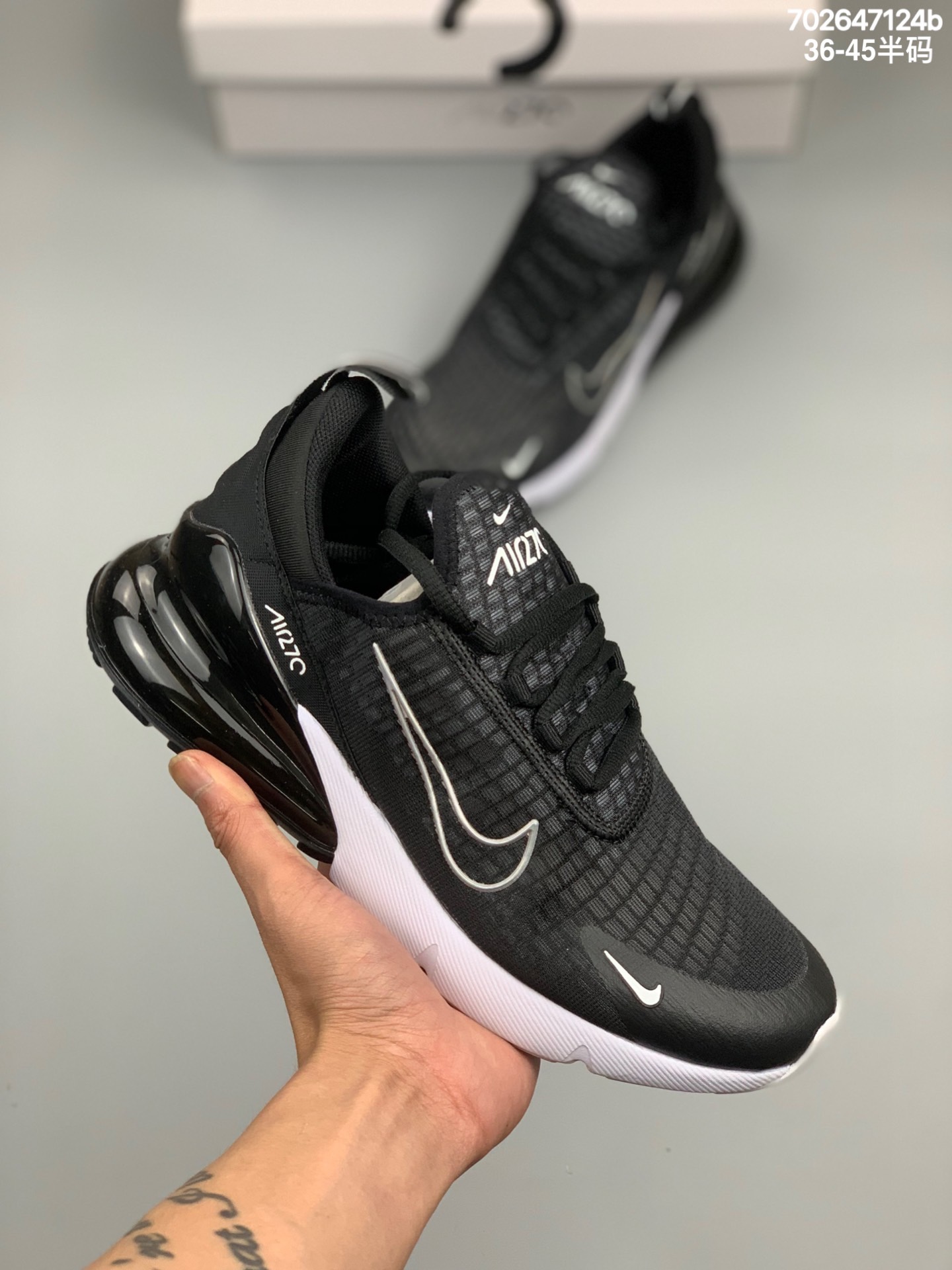 
Air Max 270  气垫 
官网强力操作主推 
货号：AH6789-009
原档案数据开发 客供真实压强气垫  
原盒原标专柜一致外围实体充正操作案例
Size：36 36.5 37 38 38.5 39  40 40.5 41 42 43 44 45 编码：702647124b