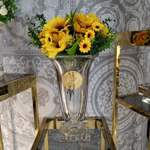 Versace Crystal Vase,Gold Accent,Handmade Vase,Centerpiece Decor,330mm Height 1 Versace Crystal Vase,Gold Accent,Handmade Vase,Centerpiece Decor,330mm Height