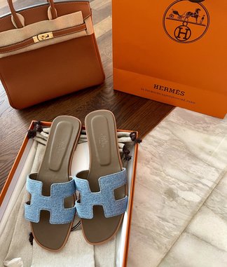 Hermes Shoes Slippers Sewing Genuine Leather