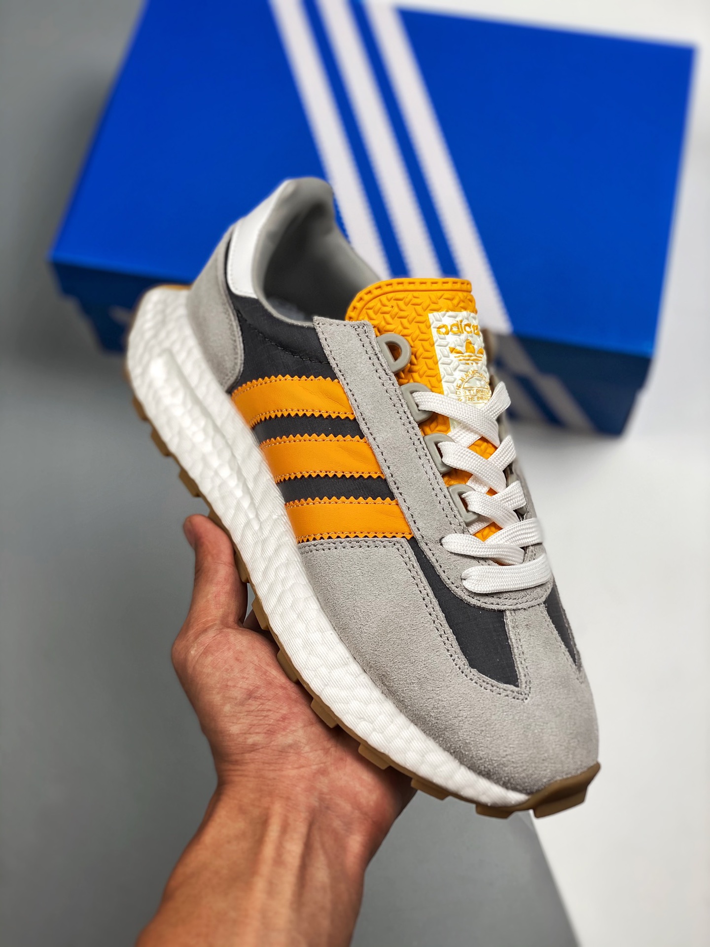 AD Adidas Racing 1 Boost Prototype, entresuela de palomitas, zapatillas de running deportivas retro y casuales, Q47354,…
