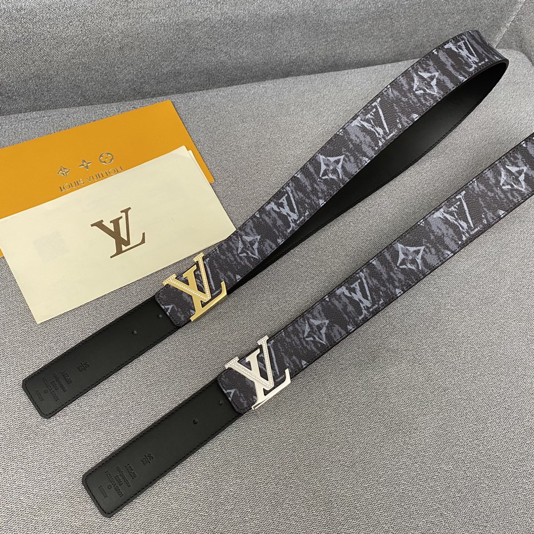 Louis Vuitton Belts Black Men Calfskin Canvas Cowhide Spring Collection