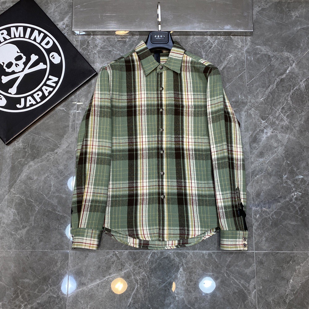 Chrome Hearts Clothing Shirts & Blouses Blue Green Orange Red Sky Silver Hardware Sheepskin Fall/Winter Collection