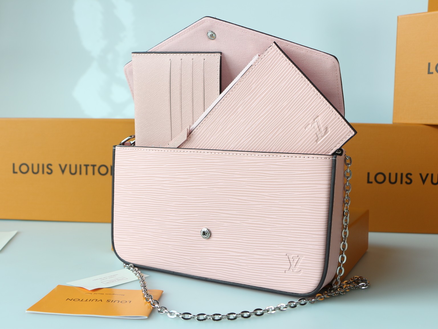 M61276 Pochette Felicie - 水波纹デザインのエレガントな財布