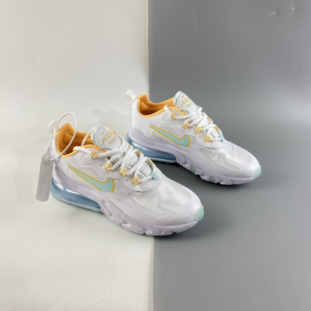 P160  Nike Air Max 270 React 新款 高频网面机能半掌气垫缓震跑步鞋 DJ3027-100