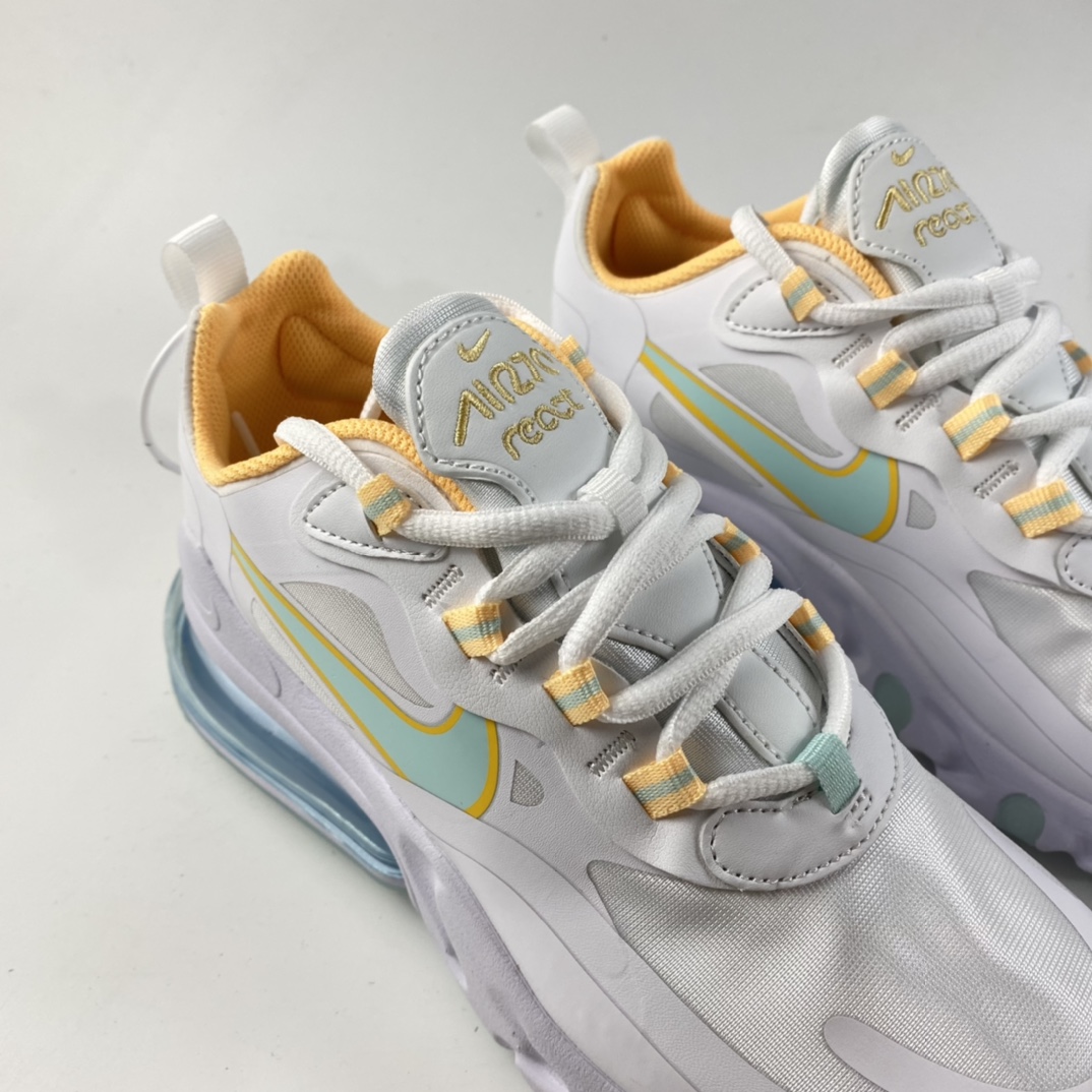 P160  Nike Air Max 270 React 新款 高频网面机能半掌气垫缓震跑步鞋 DJ3027-100