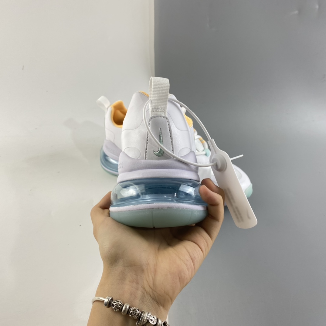 P160  Nike Air Max 270 React 新款 高频网面机能半掌气垫缓震跑步鞋 DJ3027-100