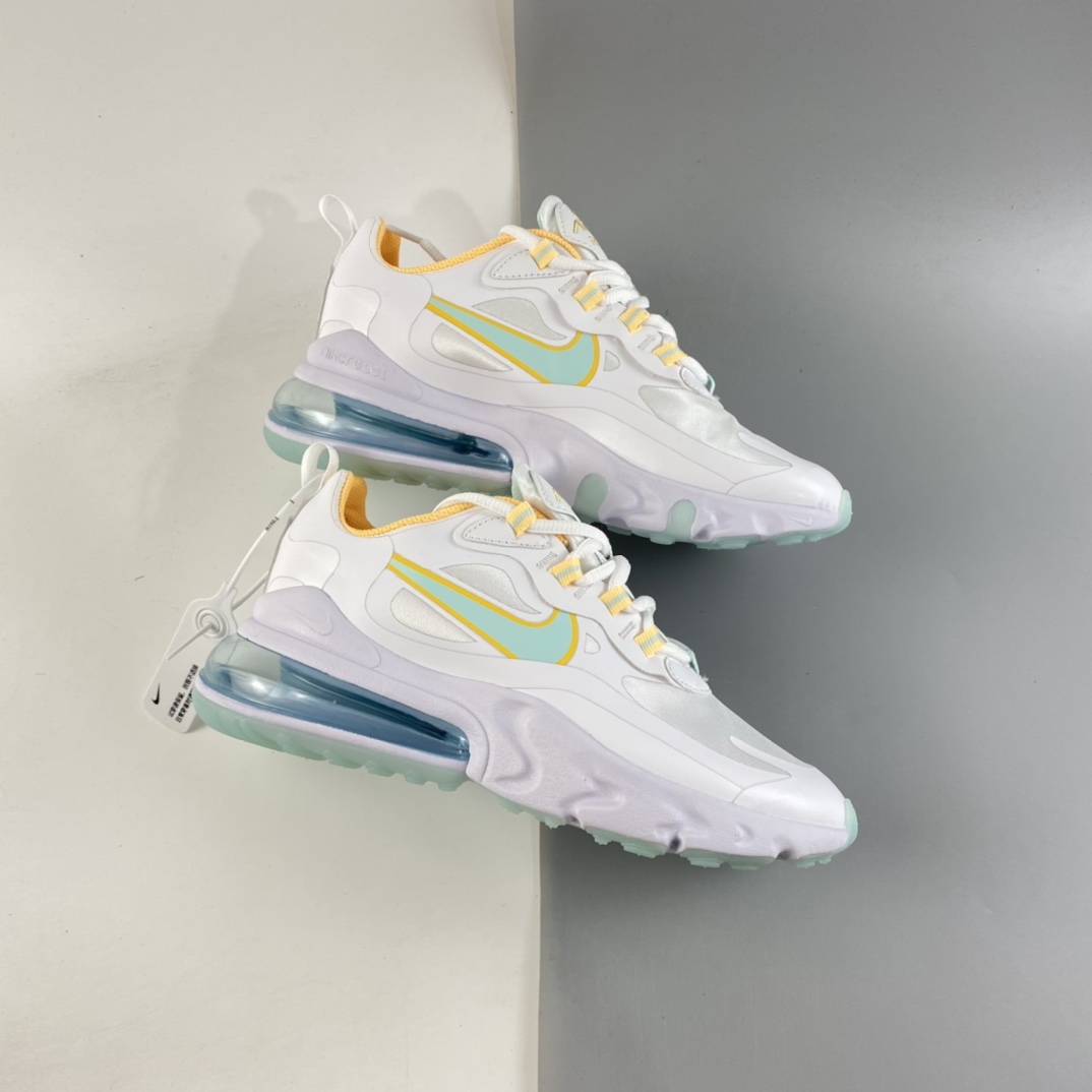 P160  Nike Air Max 270 React 新款 高频网面机能半掌气垫缓震跑步鞋 DJ3027-100