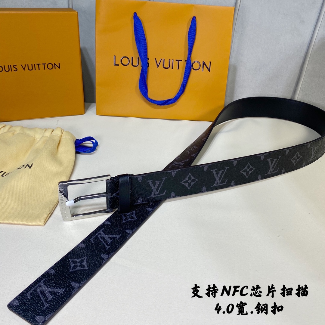 Louis Vuitton Belts Calfskin Canvas Cowhide