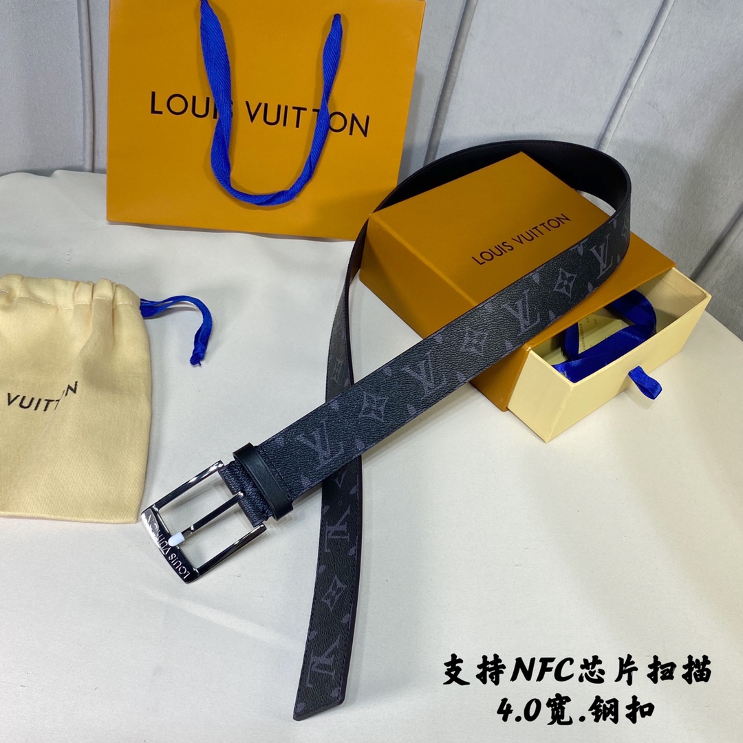 Louis Vuitton Belts Calfskin Canvas Cowhide