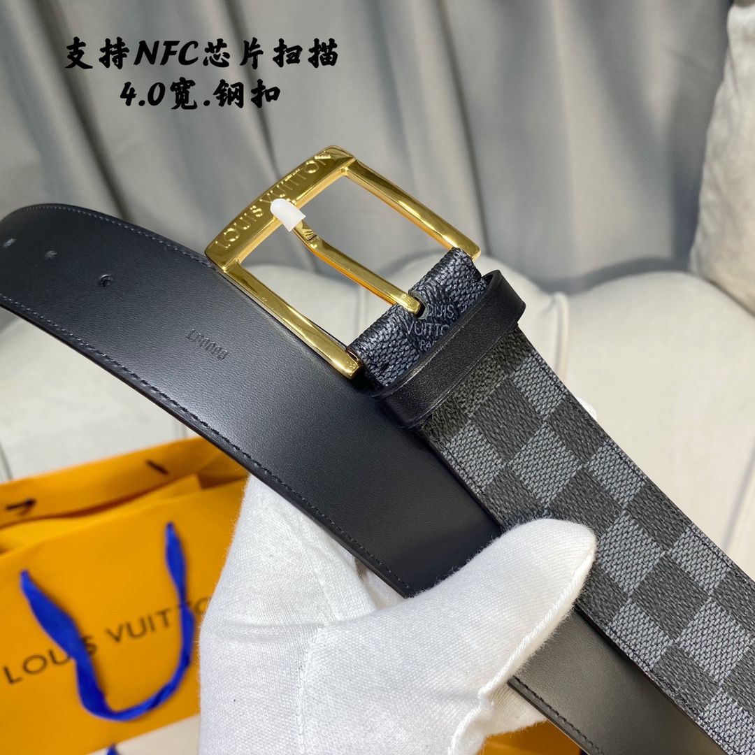 Louis Vuitton Belts Calfskin Canvas Cowhide