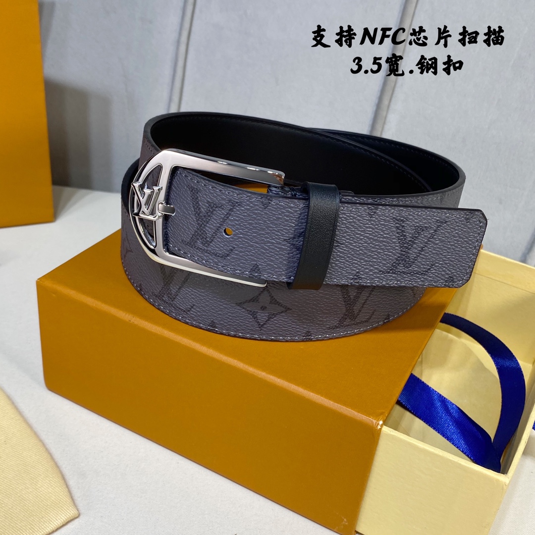 Louis Vuitton Belts Men Calfskin Canvas Cowhide