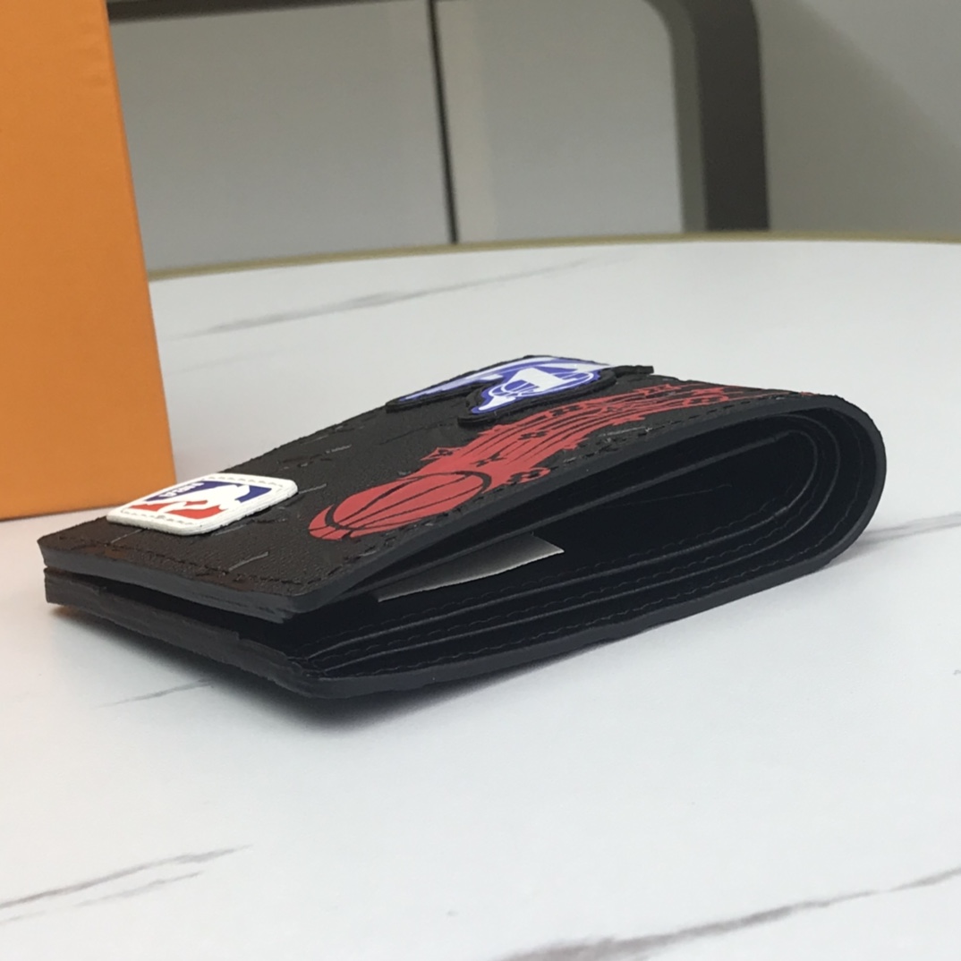 Close-up of the leather texture on a bifold wallet