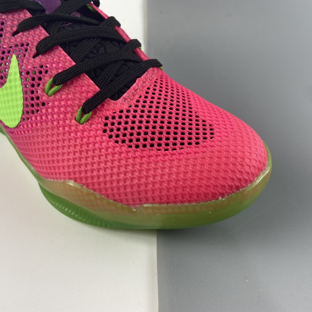 P240  Nike Kobe 11 EM 科比11代篮球鞋运动鞋 玫红荧光绿 刺客 836184-635