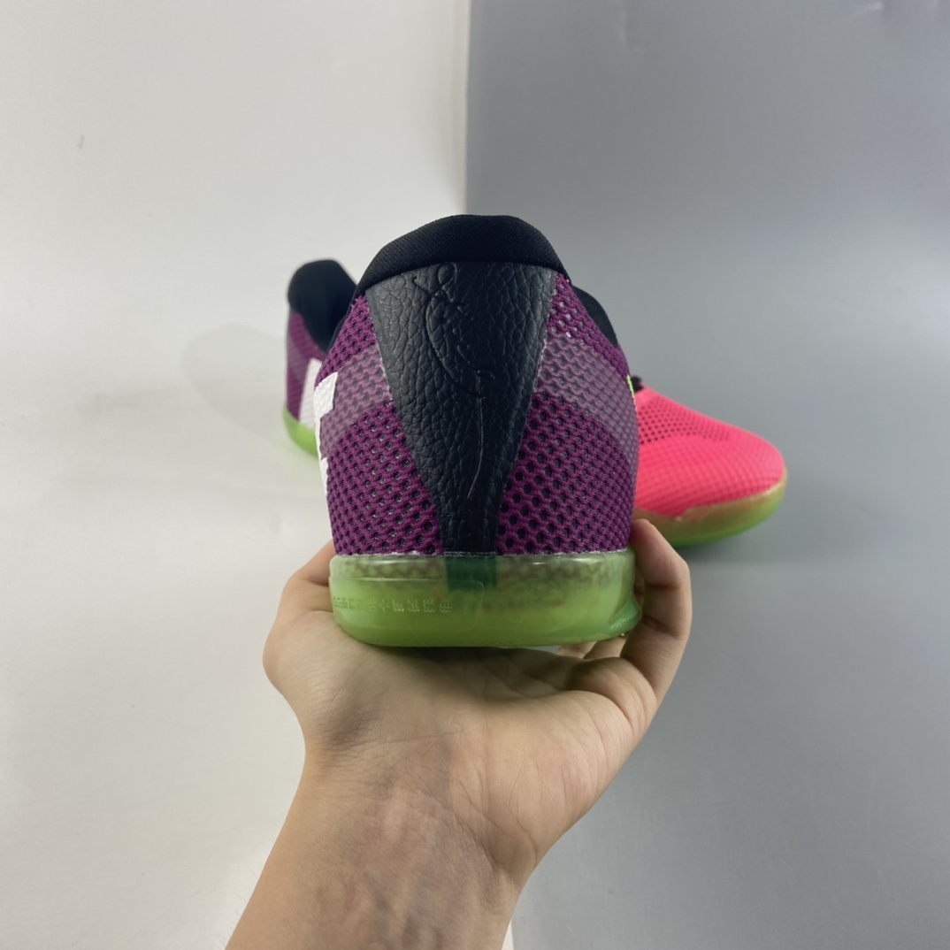 P240  Nike Kobe 11 EM 科比11代篮球鞋运动鞋 玫红荧光绿 刺客 836184-635