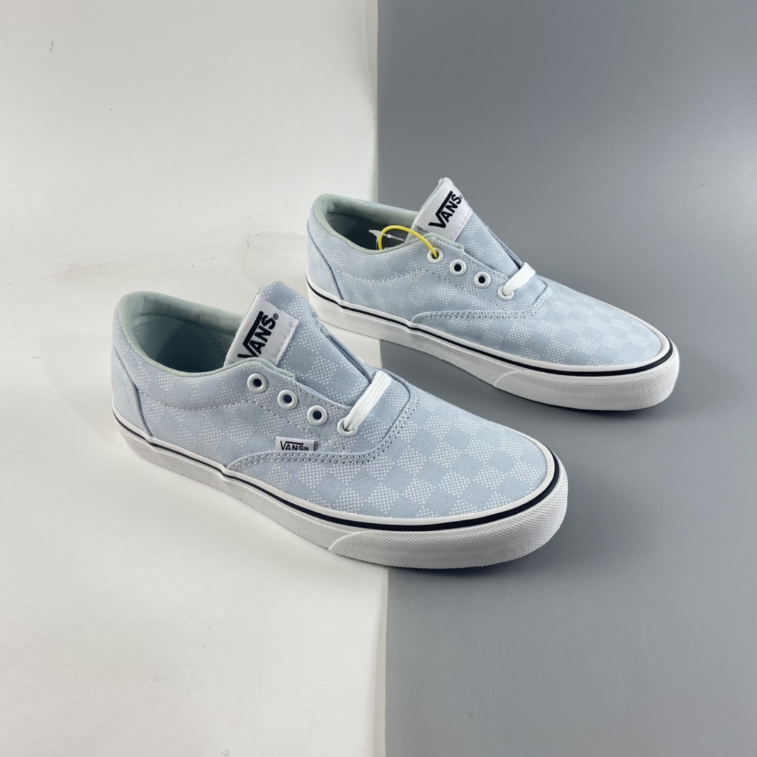 P150  Vans Doheny Era 范斯官方-网红小白鞋 奶蓝色棋盘格低帮帆布鞋 VN0A3MVZ3QN