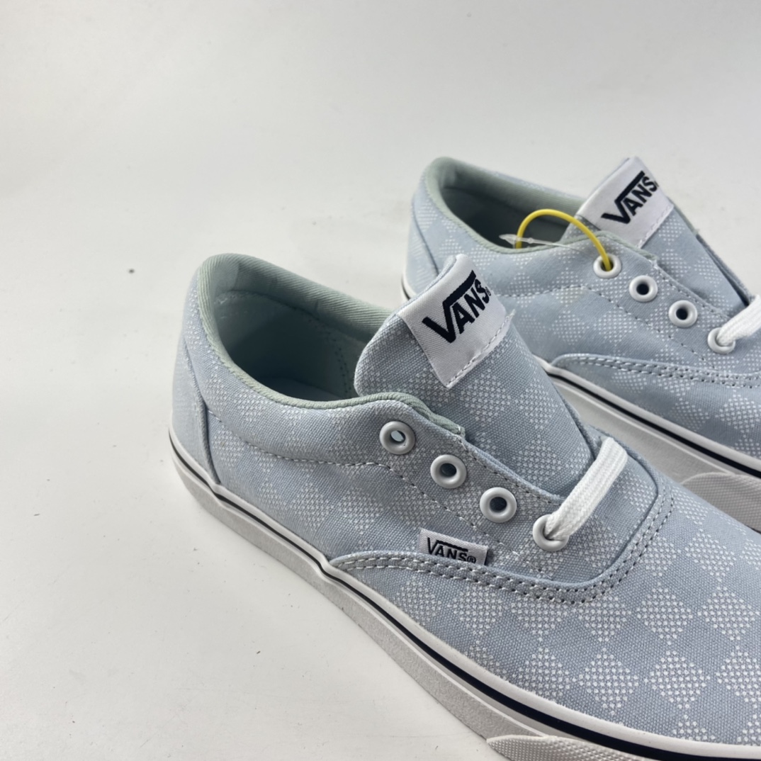 P150  Vans Doheny Era 范斯官方-网红小白鞋 奶蓝色棋盘格低帮帆布鞋 VN0A3MVZ3QN