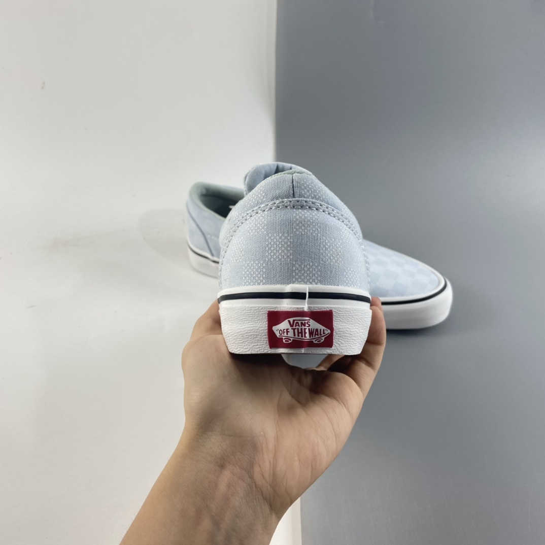 P150  Vans Doheny Era 范斯官方-网红小白鞋 奶蓝色棋盘格低帮帆布鞋 VN0A3MVZ3QN