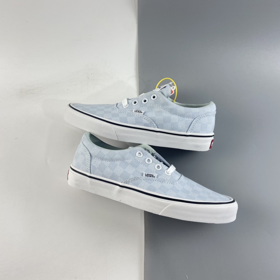 P150  Vans Doheny Era 范斯官方-网红小白鞋 奶蓝色棋盘格低帮帆布鞋 VN0A3MVZ3QN