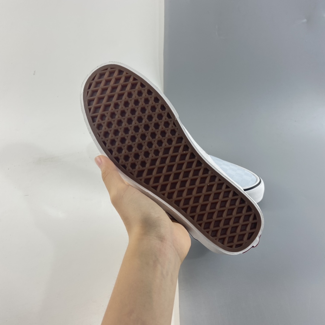 P150  Vans Doheny Era 范斯官方-网红小白鞋 奶蓝色棋盘格低帮帆布鞋 VN0A3MVZ3QN