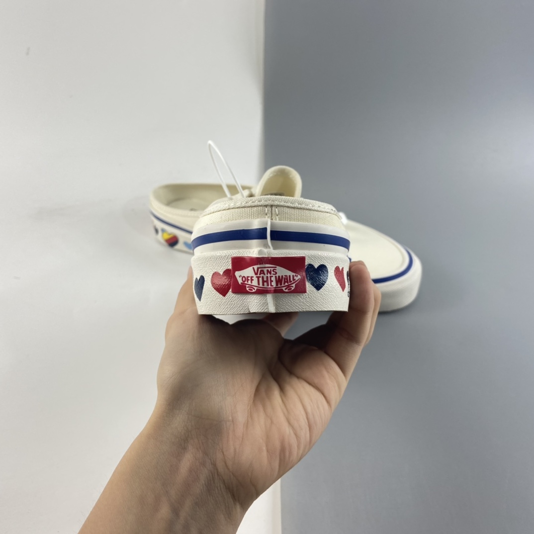 P140  Vans Authentic 安纳海姆情人节限定米白爱心半拖 VN0A54F7JTT