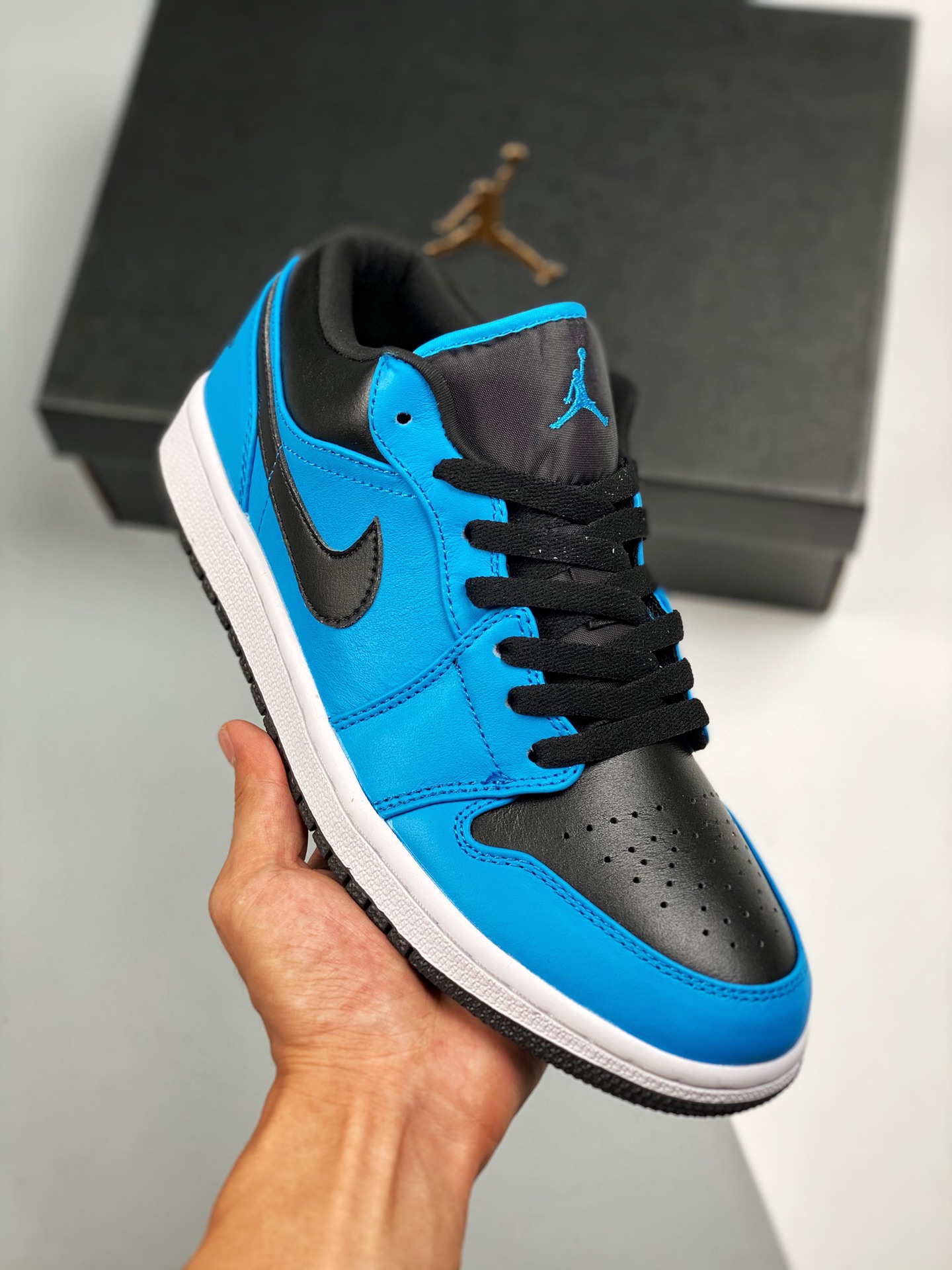 Air Jordan 1 Low Azul Universitario AJ1 Jordan 1 Low zapatillas casuales de skate Color oficial sincronizado Único en e…
