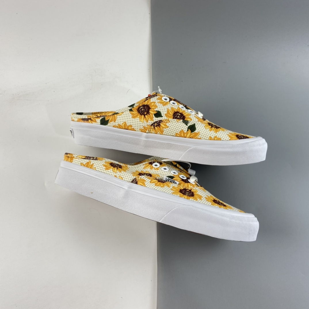 P140  Vans Authentic 清晰夏日半拖雏菊向日葵 印花 VN0A5HYP6SR