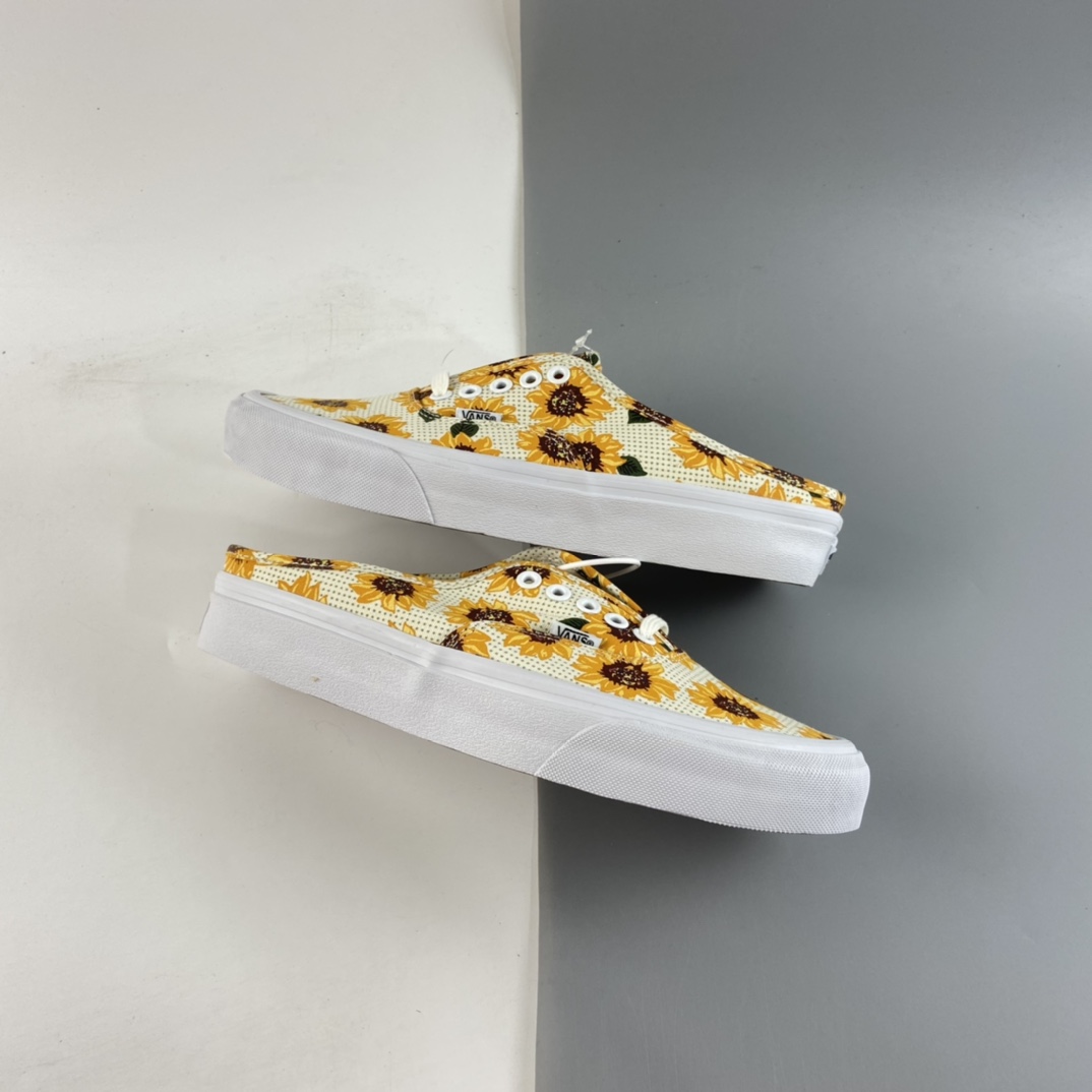 P140  Vans Authentic 清晰夏日半拖雏菊向日葵 印花 VN0A5HYP6SR