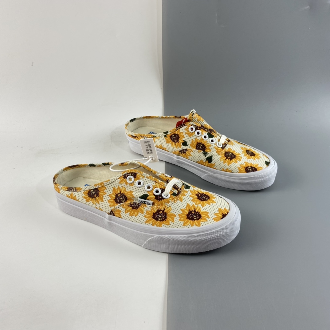 P140  Vans Authentic 清晰夏日半拖雏菊向日葵 印花 VN0A5HYP6SR