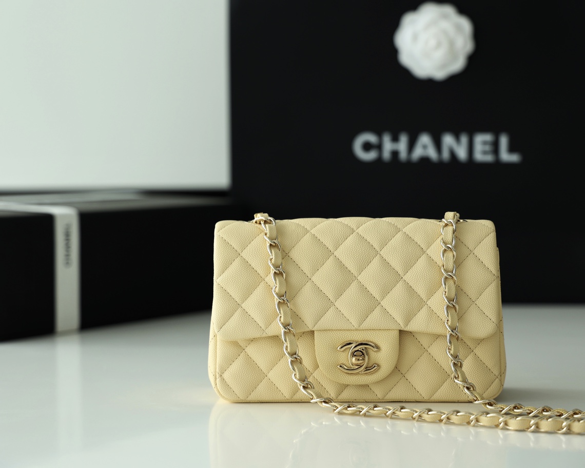 Chanel CF20大mini Classic flap bag A01116牛皮小鸡黄