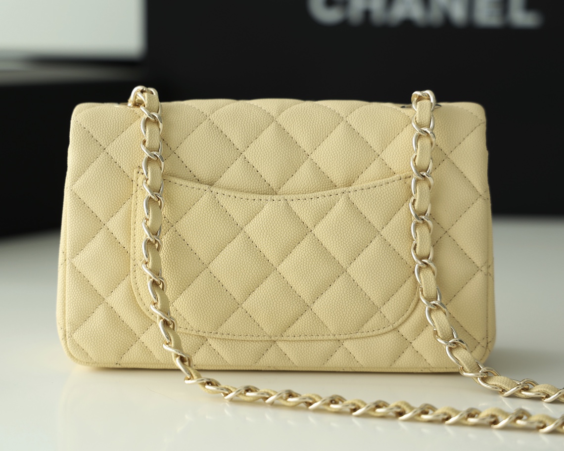 Chanel CF20大mini Classic flap bag A01116牛皮小鸡黄